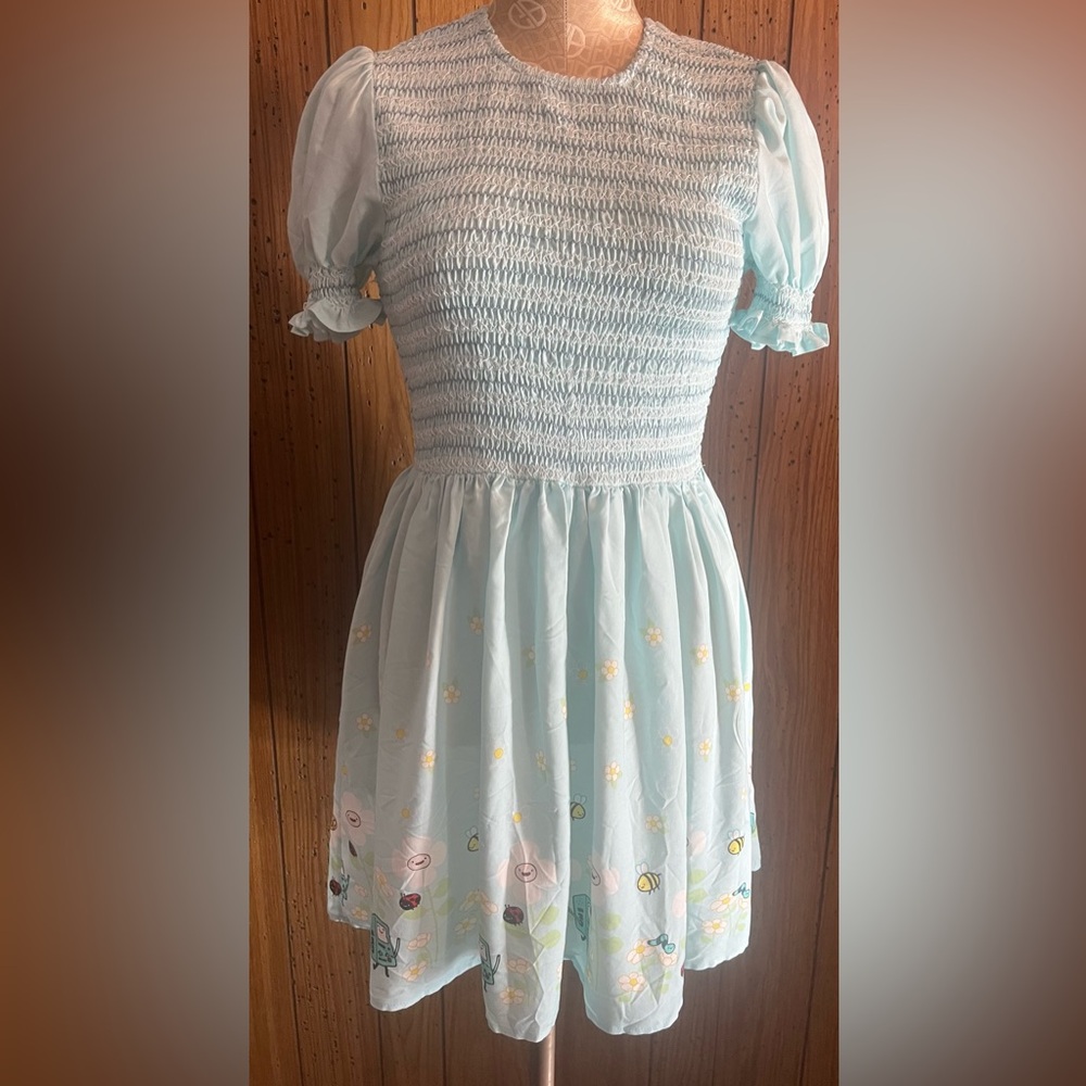 Disney Our Universe Adventure time characters floral smock dress